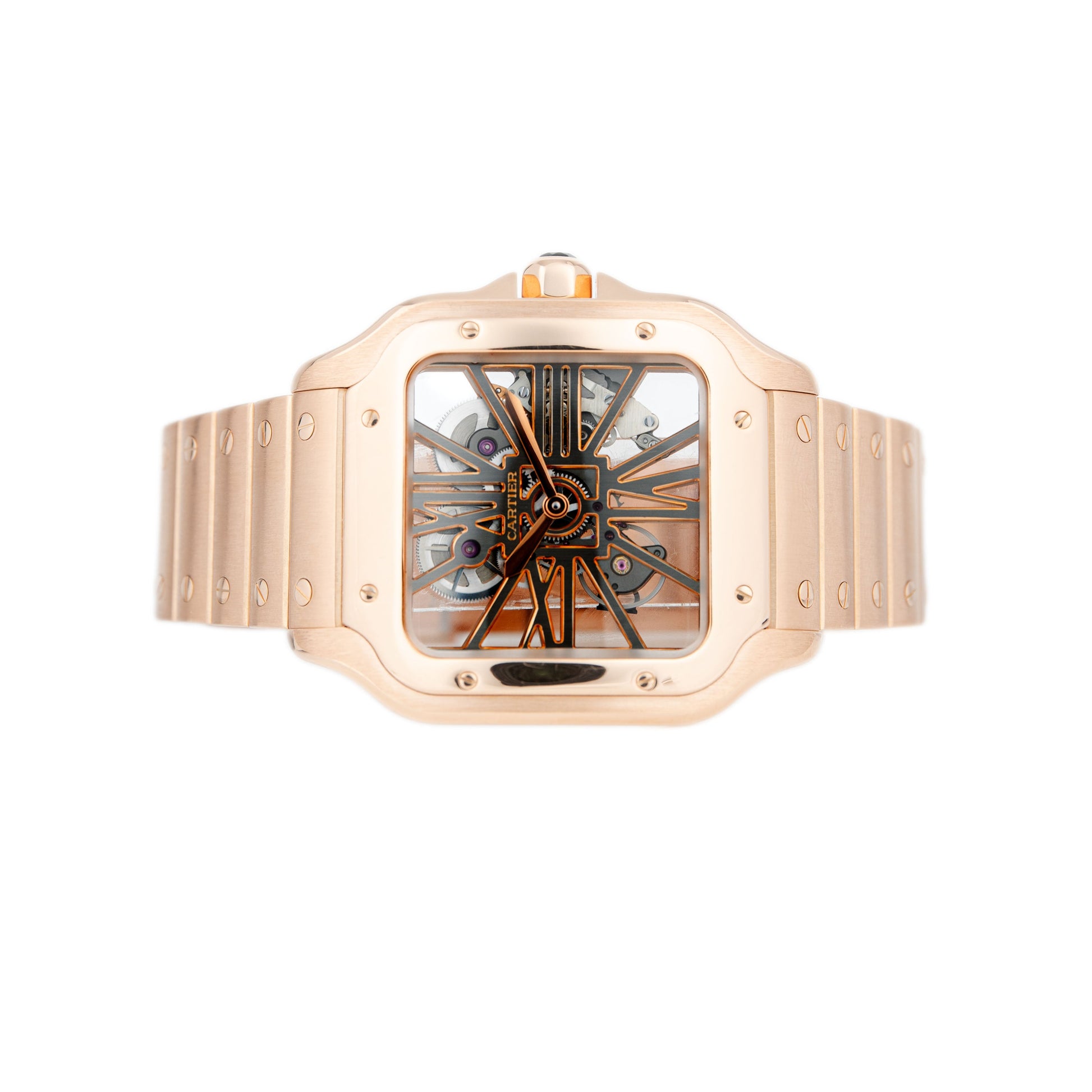 Santos De Cartier Large Rose Gold Skeleton Dial WHSA0016