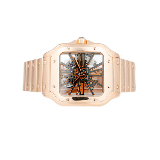 Santos De Cartier Large Rose Gold Skeleton Dial WHSA0016