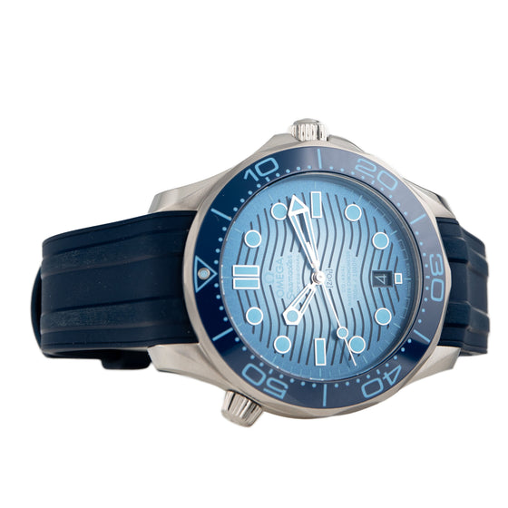 Omega Seamaster Diver 300M Co-Axial Master Chronometer 42mm Steel Summer Blue Dial Rubber 210.32.42.20.03.002 - BRAND NEW