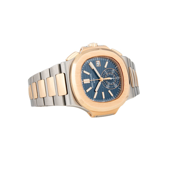 Patek Philippe Nautilus Chronograph Date Automatic Steel Rose Gold 40.5mm Blue Dial Steel Rose Gold Bracelet 5980/1AR-001 - BRAND NEW