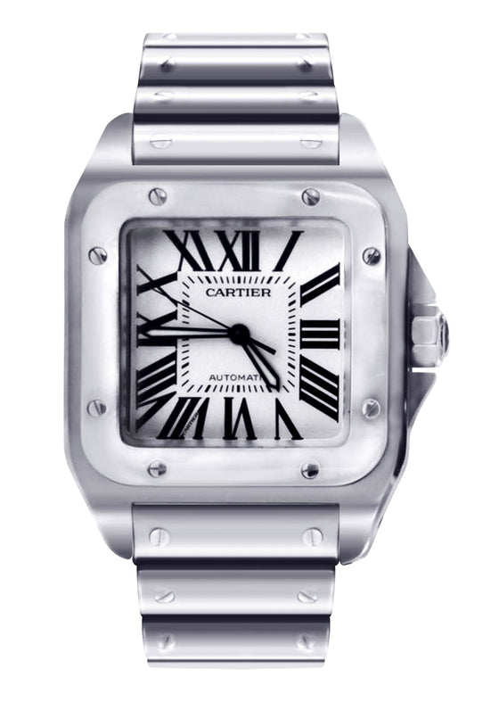 CARTIER W20126X8 SANTOS 100 STAINLESS STEEL BRAND NEW
