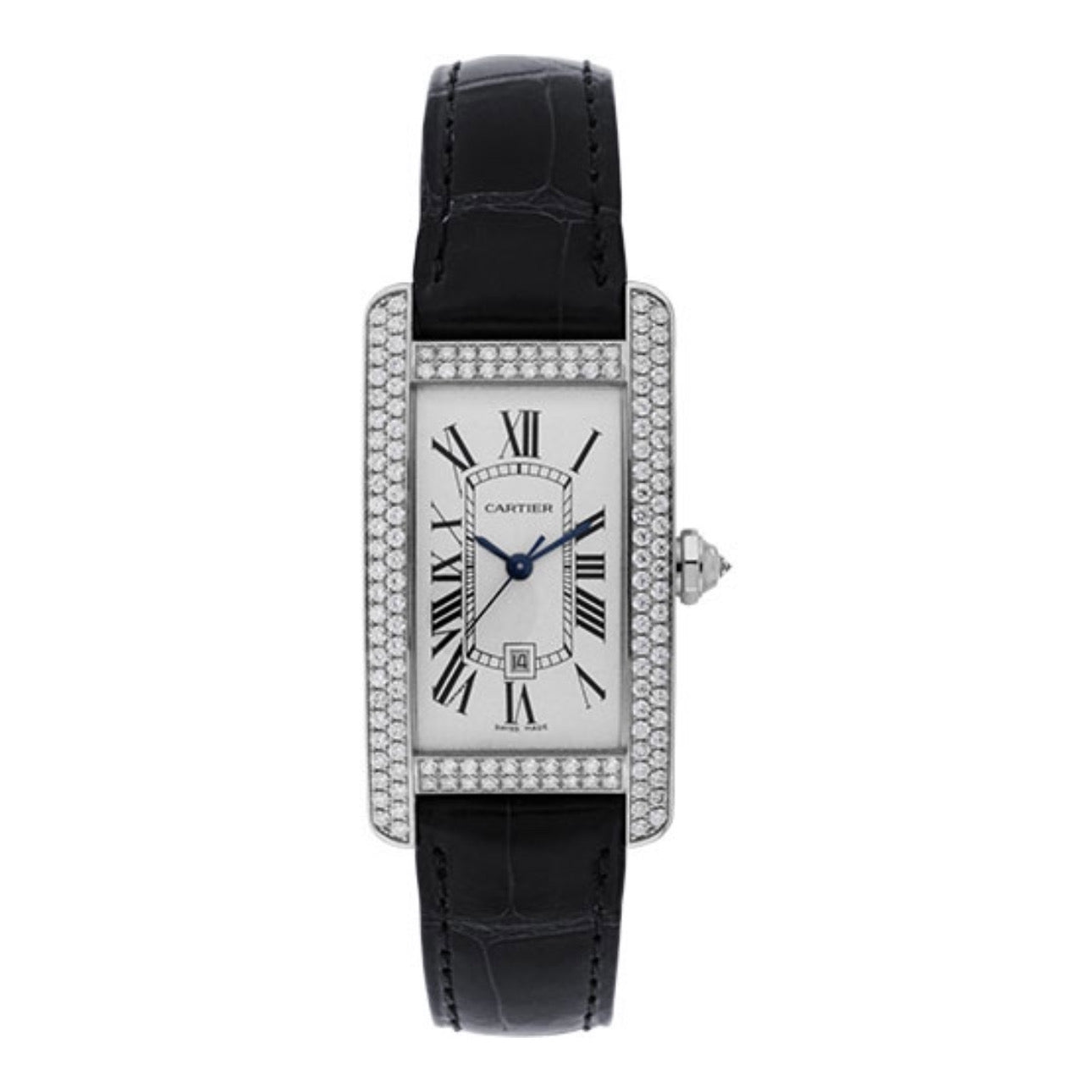CARTIER WB710002 TANK AMERICAINE 18k WHITE GOLD DIAMONDS BRAND NEW