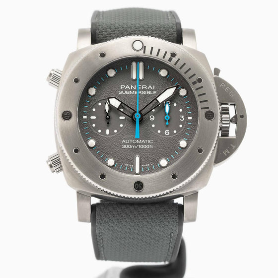 Panerai Submersible Chrono Flyback Jimmy Chin Edition Titanium 47mm Grey Dial Textile Fabric Rubber Strap PAM01208 - BRAND NEW