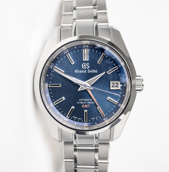 Grand Seiko Heritage High-Beat GMT Mount Iwate Steel Blue Dial SBGJ231