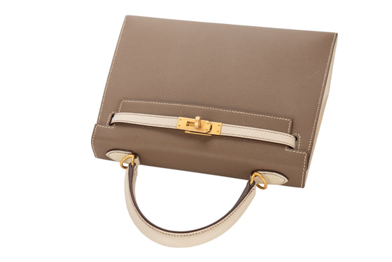 Hermes Kelly 25 Epsom Etoupe Gold Hardware - BRAND NEW