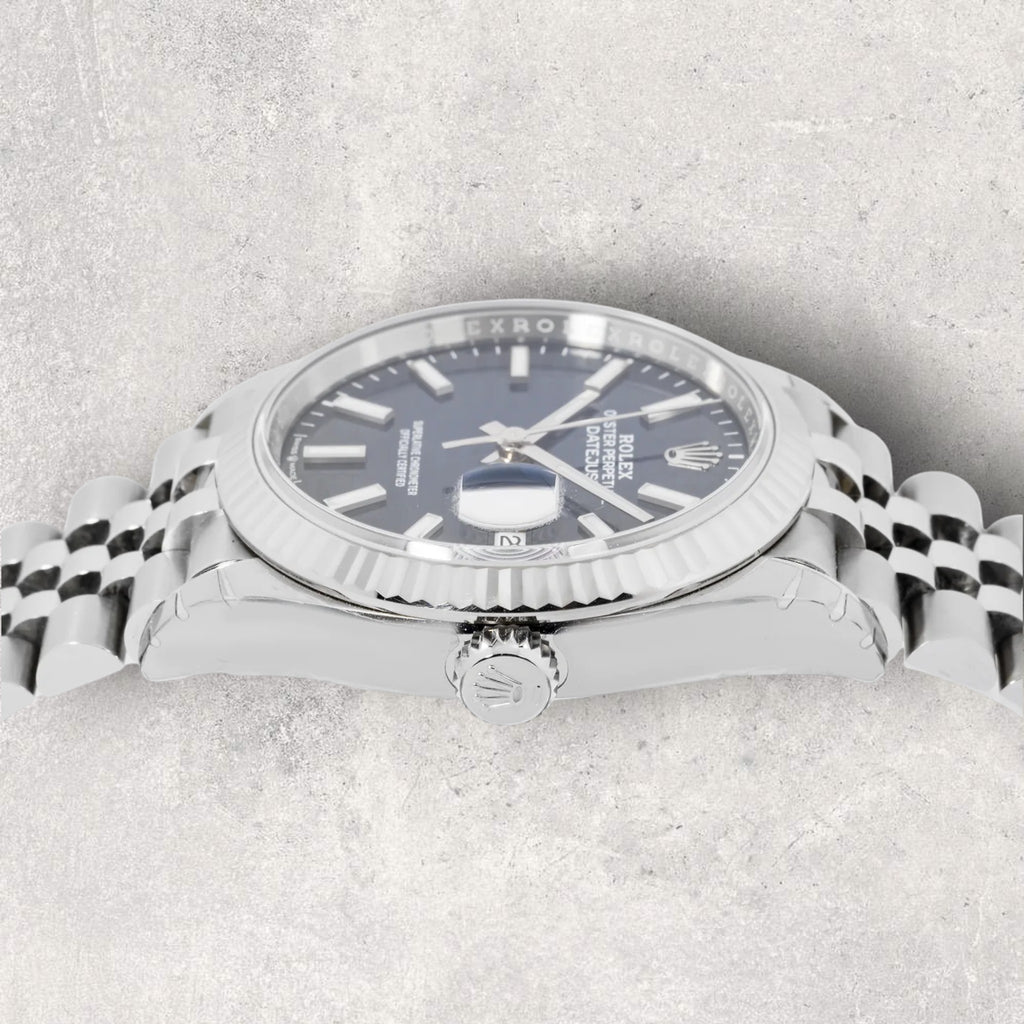Rolex Datejust 41 126334 Stainless Steel Fluted Motif Blue Dial Jubilee Bracelet Fluted Bezel