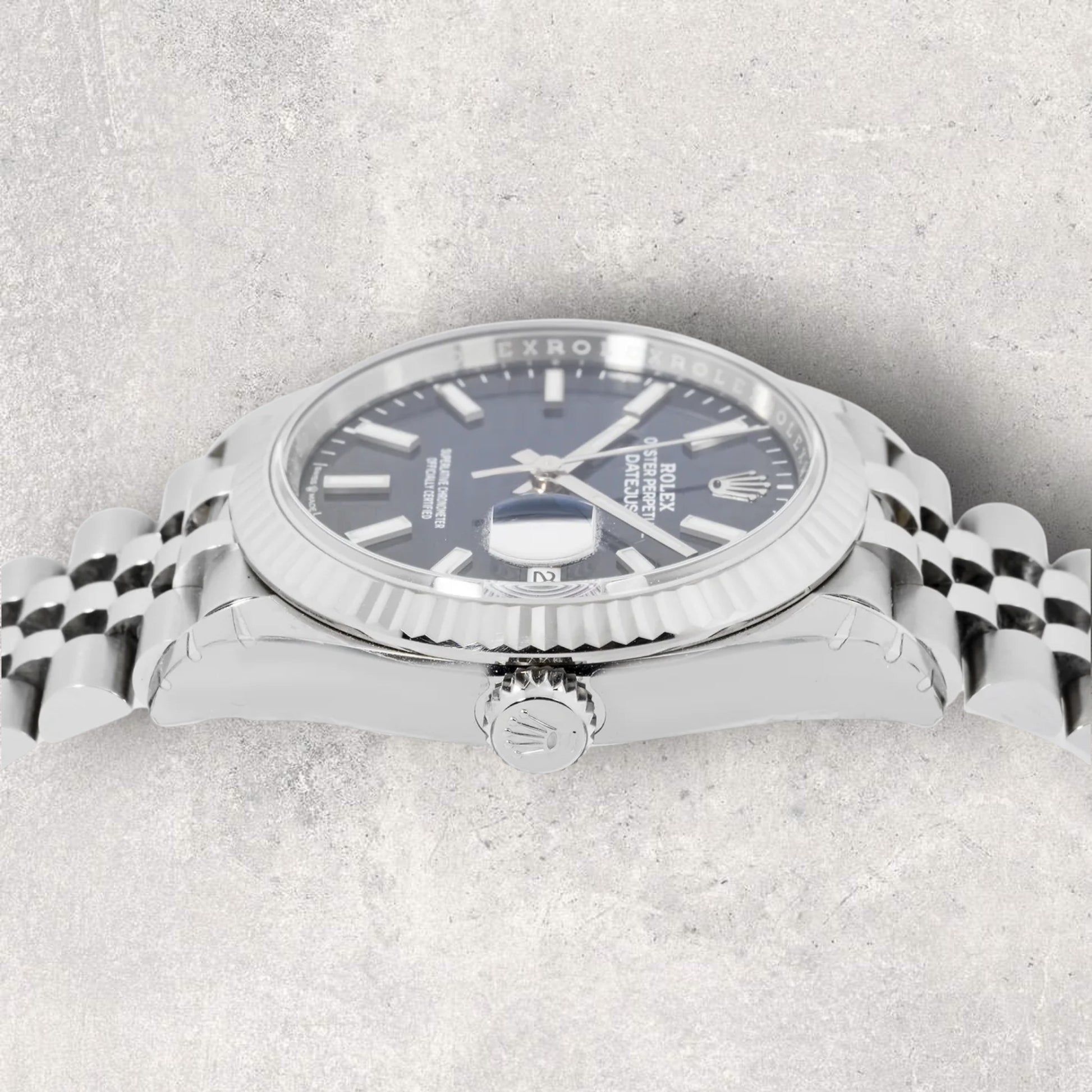 Rolex Datejust 41 126334 Stainless Steel Fluted Motif Blue Dial Jubilee Bracelet Fluted Bezel