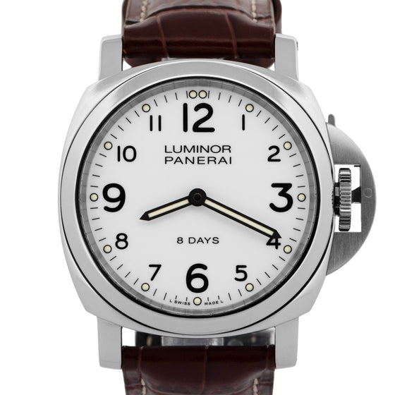 Panerai Luminor Base 8 Days Stainless Steel 44mm White Dial Leather Strap PAM00561 - BRAND NEW