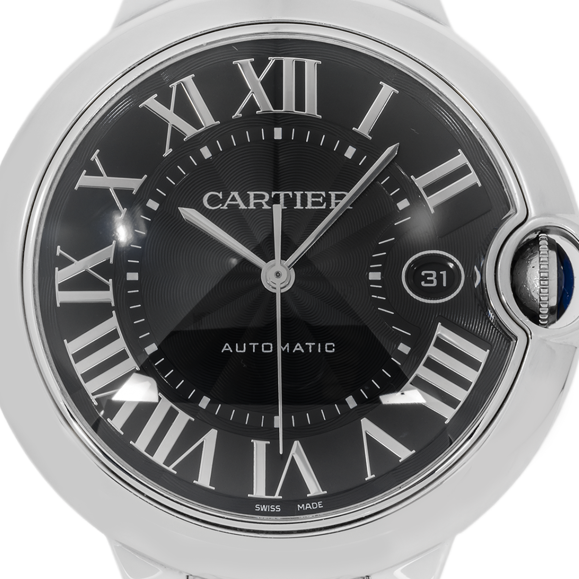 Cartier Ballon Bleu De W6920042 42mm Black Roman Stainless Steel BRAND NEW