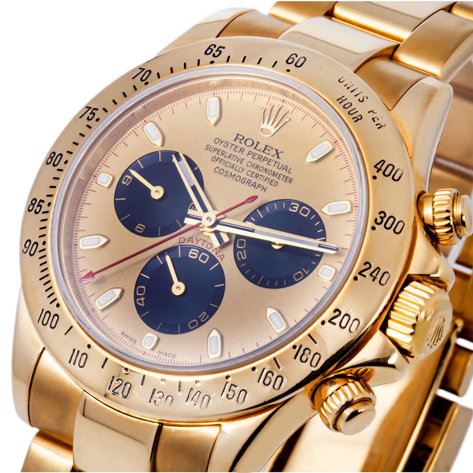 Rolex Cosmograph Daytona 40 mm 116528-DMOPR bnib Yellow Gold Luminous