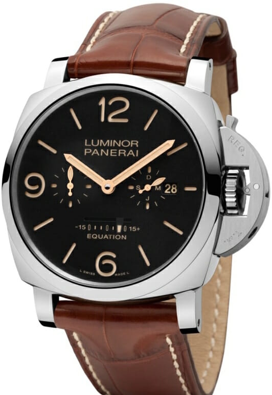 Panerai Luminor 1950 Equation Of Time 8 Days Acciaio Stainless Steel 47mm Black Dial Alligator Leather Strap PAM00601 - BRAND NEW
