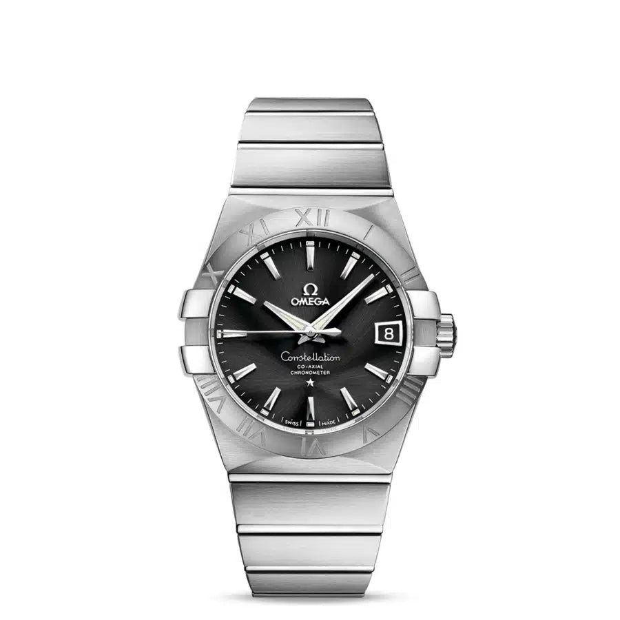 Omega Constellation Co-Axial 123.10.38.21.01.001 38mm Black Index Stainless Steel - BRAND NEW
