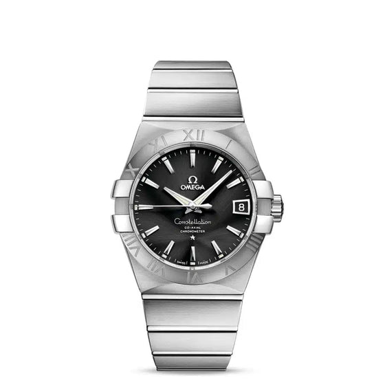 Omega Constellation Co-Axial 123.10.38.21.01.001 38mm Black Index Stainless Steel - BRAND NEW