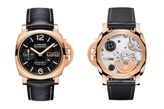 Panerai Luminor Goldtech Calendario Perpetuo "Limited Edition" Gold Copper 44mm Black Dial Alligator Leather Strap PAM01269 - BRAND NEW