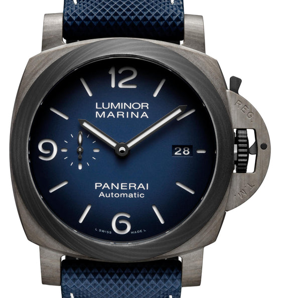 Panerai Luminor Marina Fibratech Vulcano Blu Carbon Fibre 44mm Blue Dial Rubber Strap PAM01663 - BRAND NEW