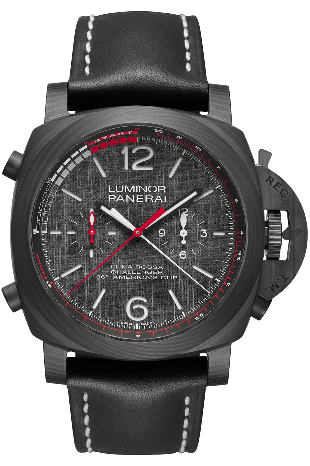 Panerai Luminor Luna Rossa Regatta Carbotech Carbon Fibre 47mm Dark Grey Dial Leather Strap PAM01038 - BRAND NEW