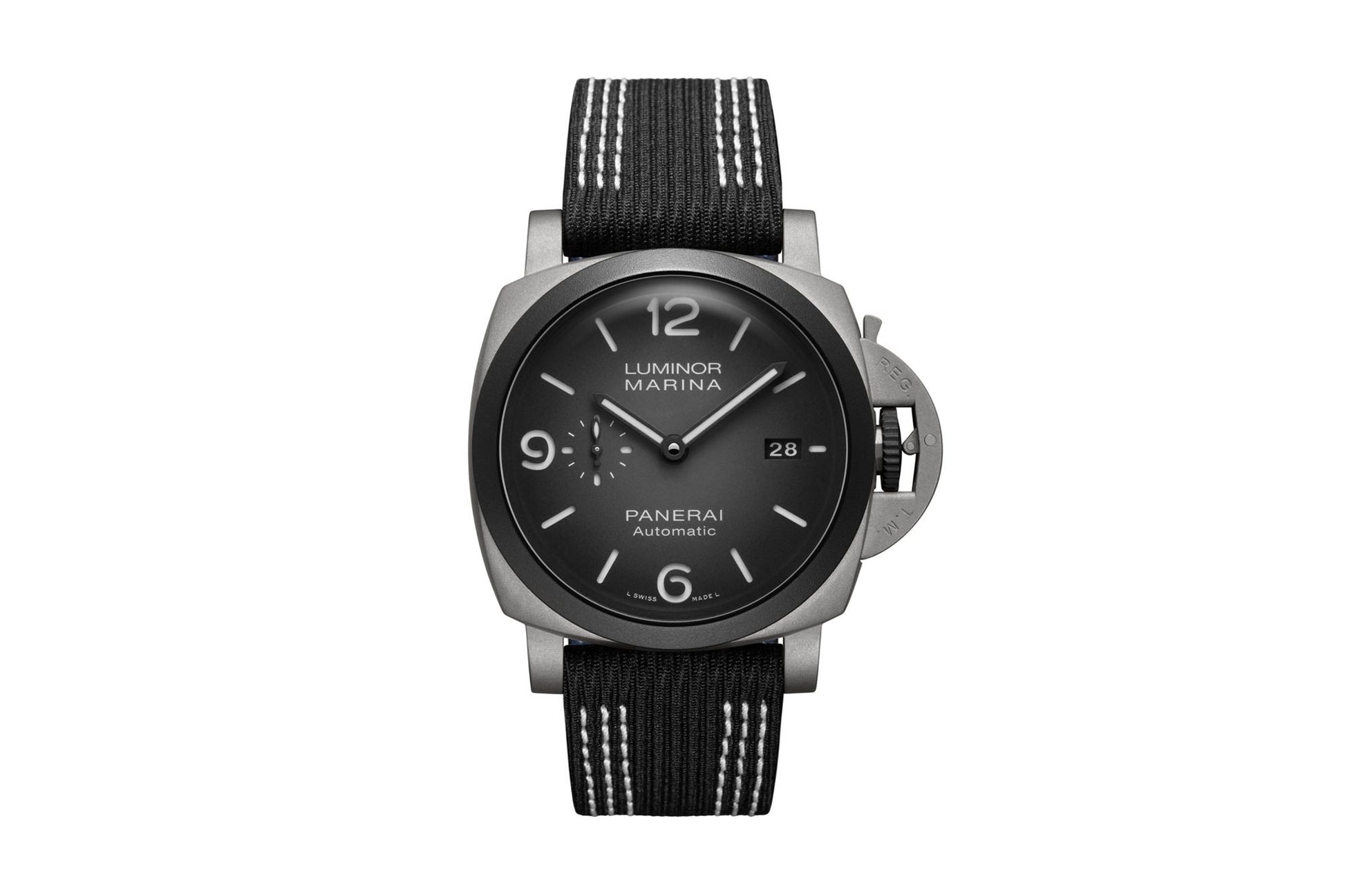 Panerai Luminor Marina Guillaume Nery Edition Titanium 44mm Black Dial Recycled PET Nylon Strap PAM01122 - BRAND NEW