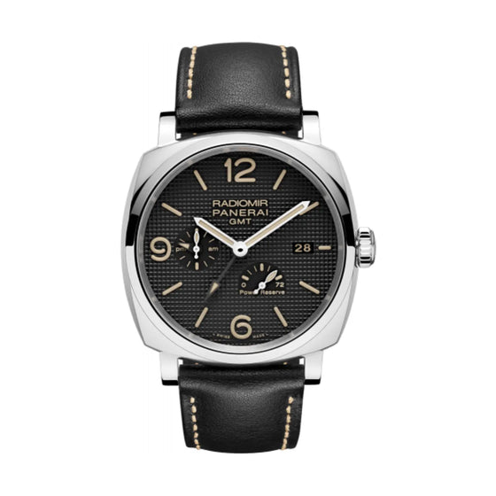 Panerai Radiomir GMT Power Reserve Stainless Steel 45mm Black Dial Leather Strap PAM00628 - BRAND NEW