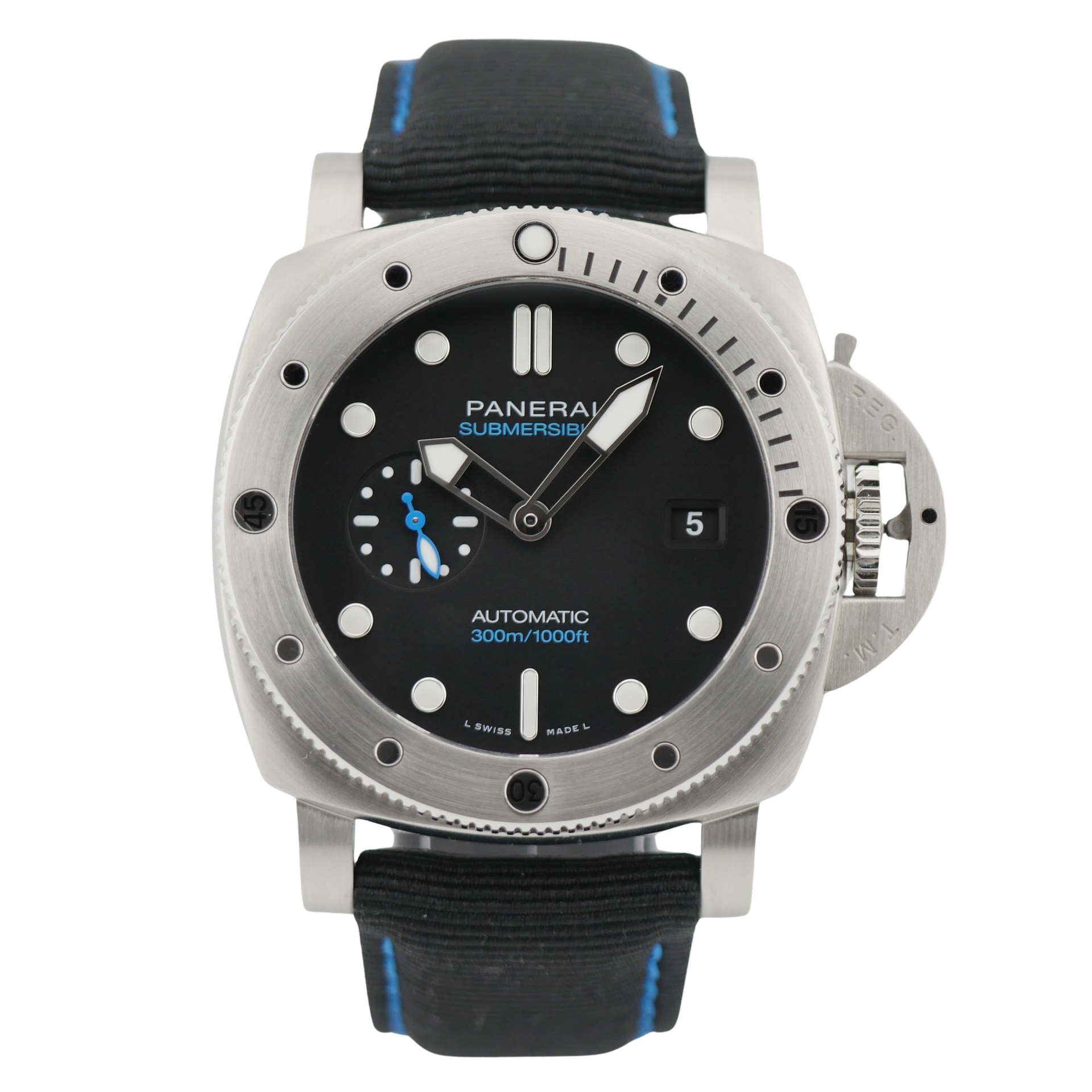 Panerai Submersible QuarantaQuattro Steel Black Dial PAM01596