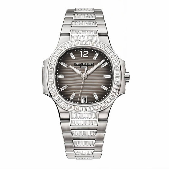 Patek Philippe Nautilus 40 mm 7014/1G-001 bnib White Gold/Diamonds Grey