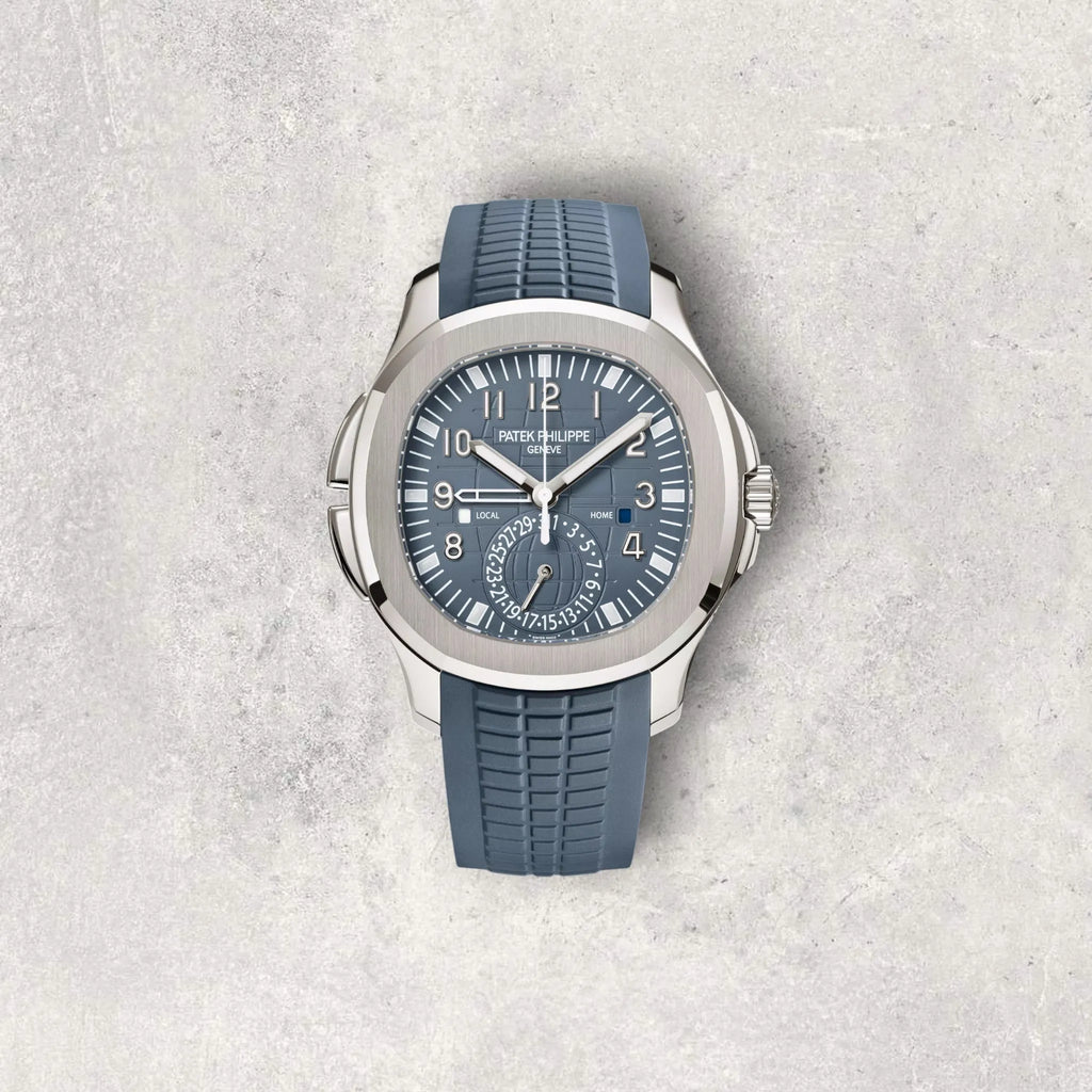 Patek Philippe Aquanaut 5164G-001 Travel Time White Gold Blue Dial