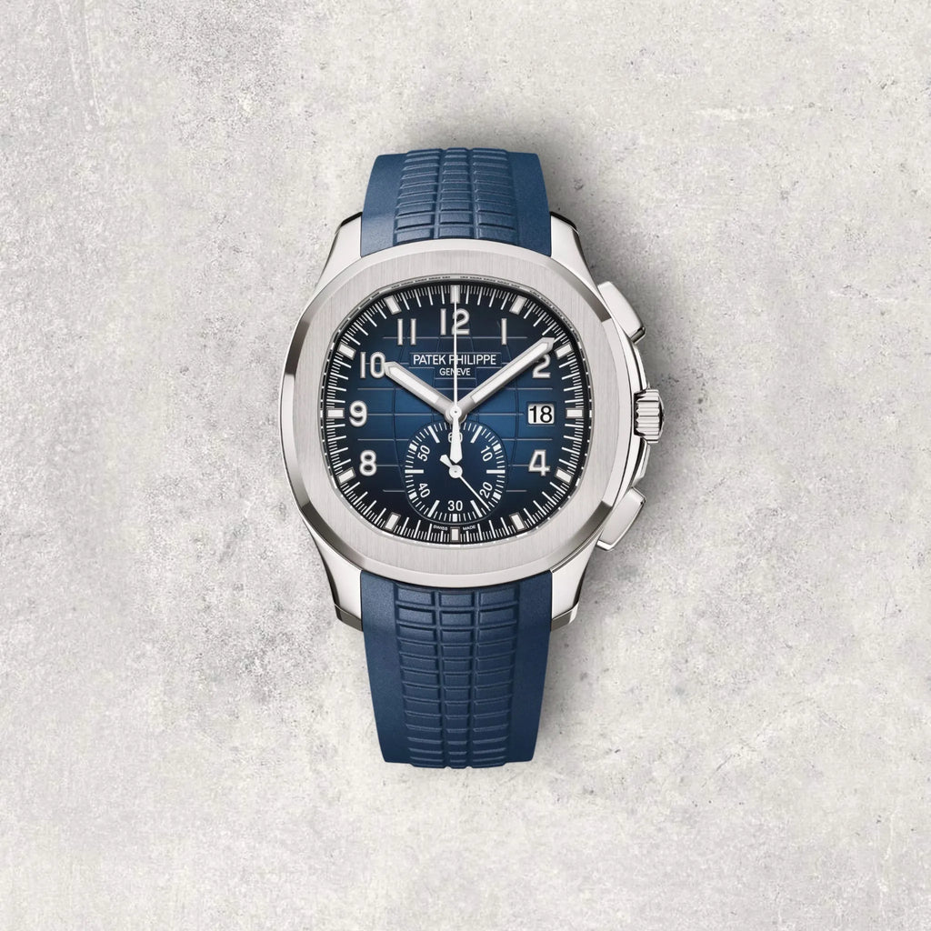 Patek Philippe Aquanaut 5968G-001 Chronograph Blue Dial White Gold