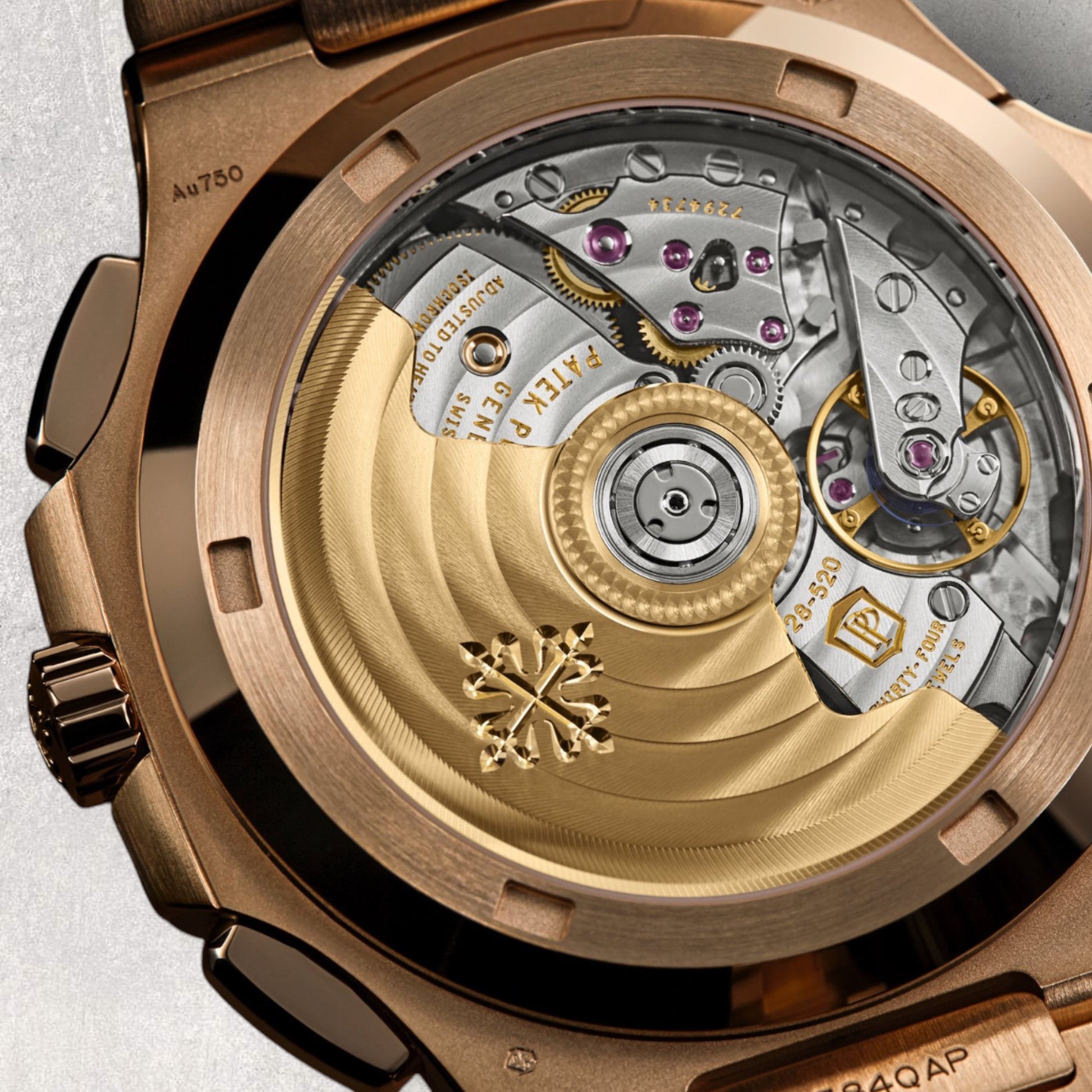 Patek Philippe Nautilus 5990/1R-001 Travel Time Chronograph Rose Gold Blue Dial