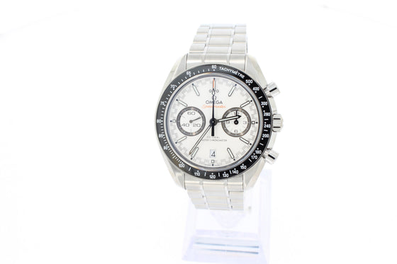 Omega 326.32.40.50.02.001 Speedmaster Racing Co-Axial Chronograph 40mm White Index Stainless Steel Rubber BRAND NEW