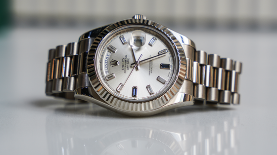 Rolex Day-Date II 41 mm 218239SLVSFP White Gold Silver