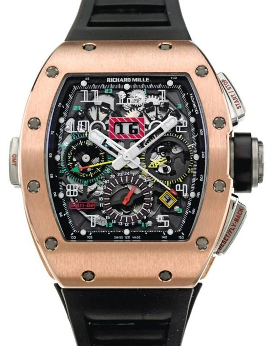 Richard Mille Flyback Chronograph GMT 42 mm RM011-02 Rose Gold Skeleton
