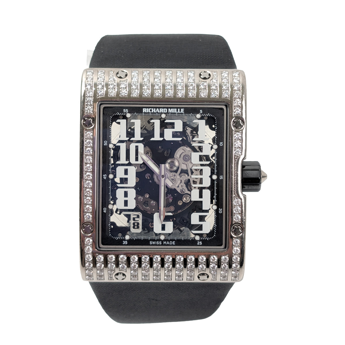Richard Mille Automatic Winding 40 mm RM016WGDBLK White Gold/Diamonds Skeleton