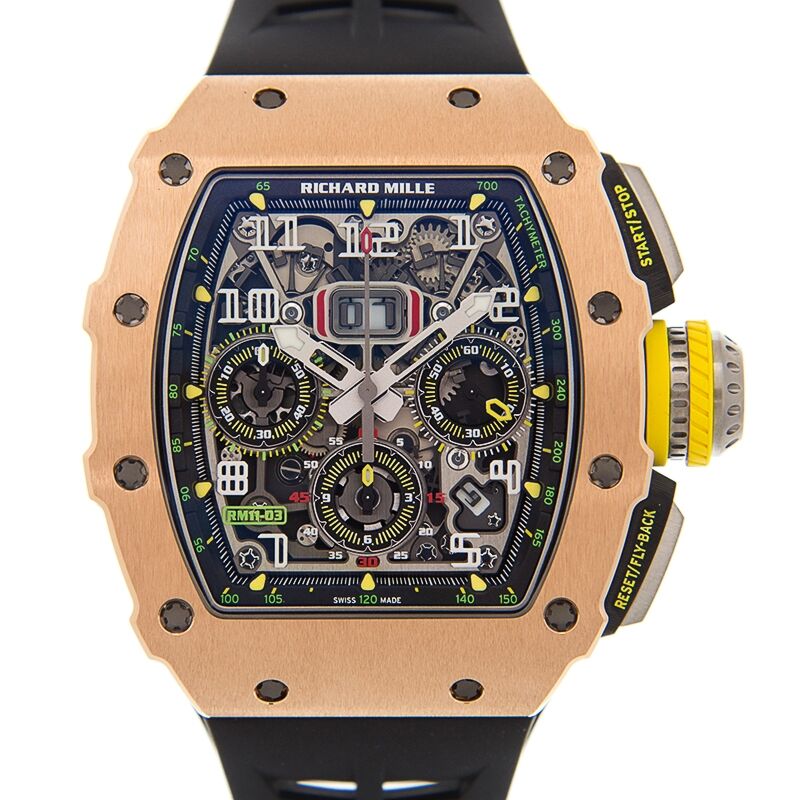 Richard Mille Flyback Chronograph 50 mm RM11-03RGTI Titanium & Gold Skeleton