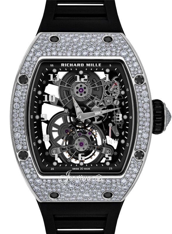 Richard Mille Manual Winding Tourbillon 40 mm RM17-01WGD White Gold/Diamonds Skeleton