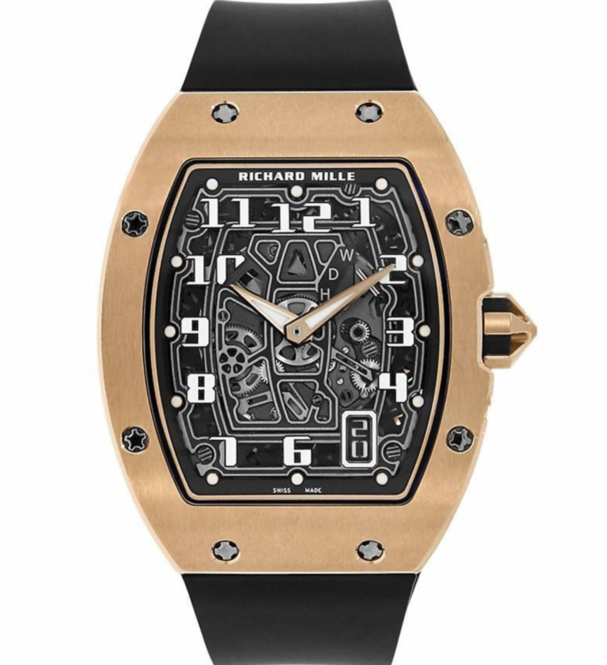 Richard Mille Automatic Winding Extra Flat 38 mm RM67-01 Rose Gold Skeleton