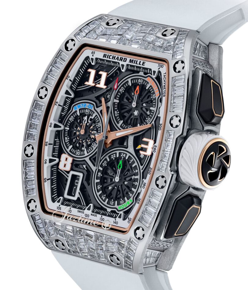 Richard Mille Lifestyle Flyback Chronograph 47 mm RM72-01D White Gold/Diamonds Luminous