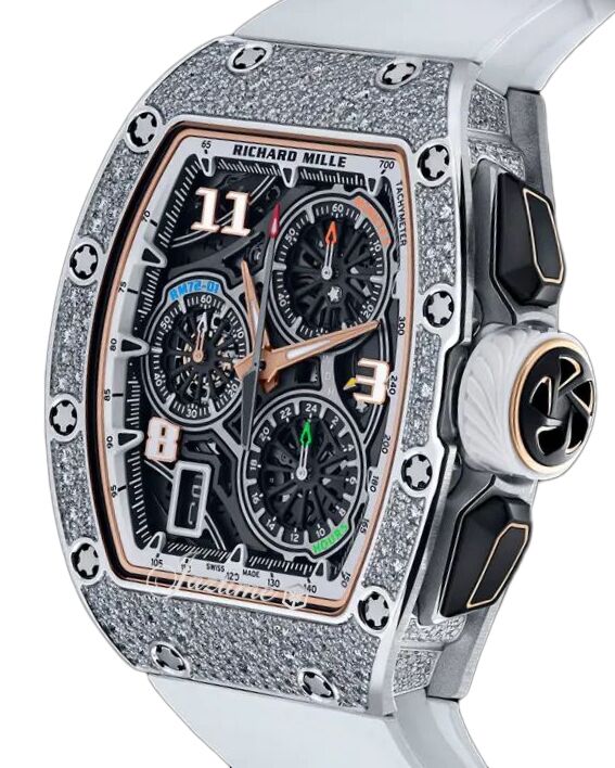 Richard Mille Lifestyle Flyback Chronograph 47 mm RM72-01WGD White Gold/Diamonds Luminous