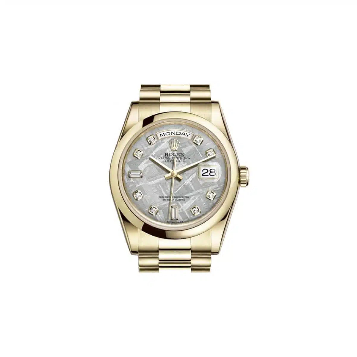 Rolex Day-Date 36 118208-SVJDDP Silver Jubilee Dial Diamond Yellow Gold President - BRAND NEW