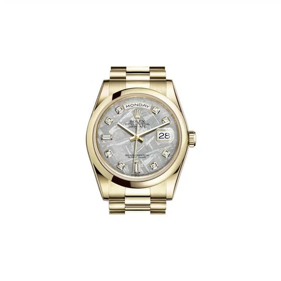 Rolex Day-Date 36 118208-SVJDDP Silver Jubilee Dial Diamond Yellow Gold President - BRAND NEW