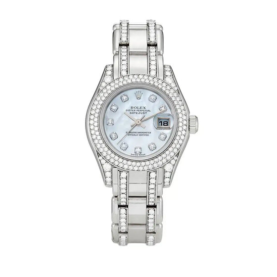Rolex Pearlmaster 34 34 mm 81159-MOPDO White Gold/Diamonds White Mother of Pearl