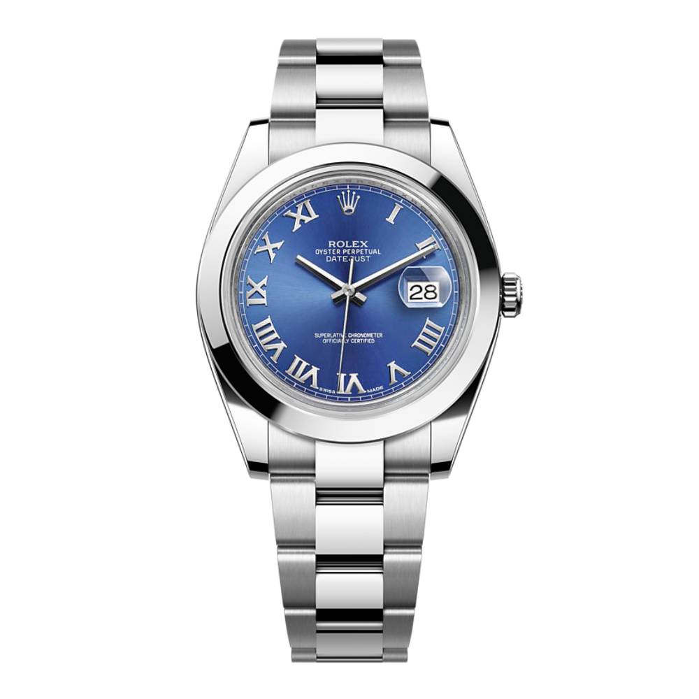 Rolex Datejust II 116300-BLURSO Blue Roman Stainless Steel Oyster Men's 41mm