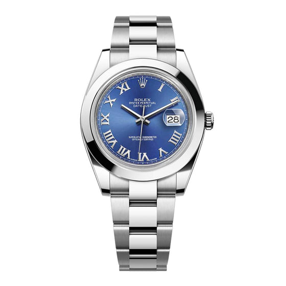 Rolex Datejust II 116300-BLURSO Blue Roman Stainless Steel Oyster Men's 41mm