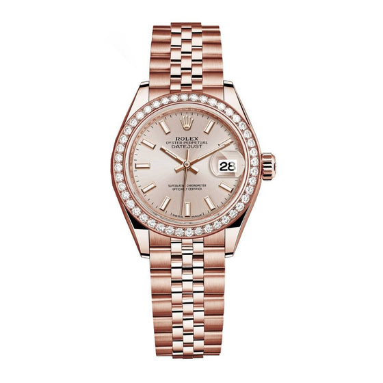 Rolex Lady-Datejust 28 28 mm 279135-SUNDDR9J Rose Gold/Diamonds Sundust