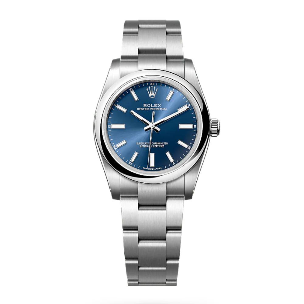 Rolex Oyster Perpetual 34 mm 124200NBLU Steel Luminous