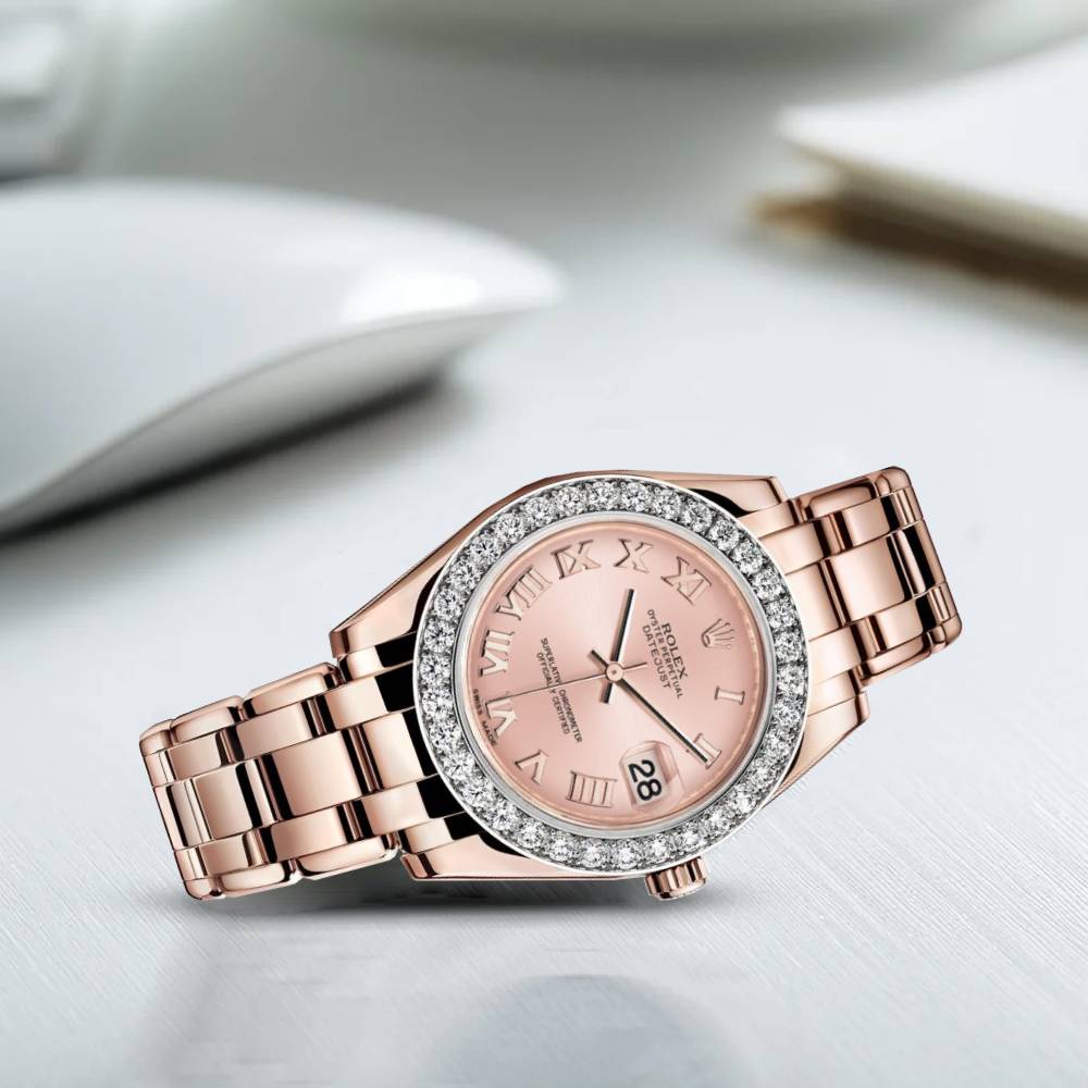 Rolex Pearlmaster 34 34 mm 81285PRDP Rose Gold/Diamonds Pink