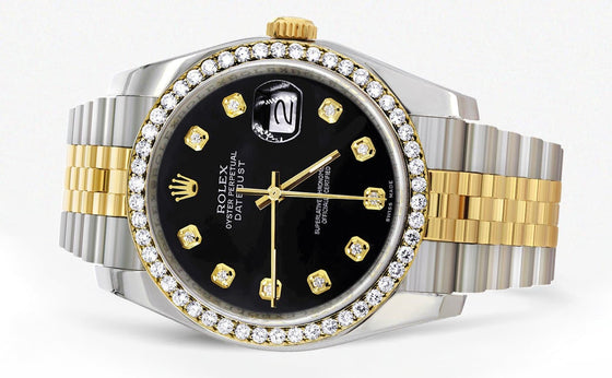 Rolex Datejust 36 mm 116234-SLVSFO White Gold/Diamonds Black/Golden