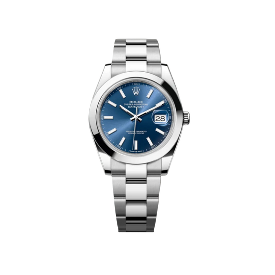 Rolex Datejust 41 126300 Stainless Steel Blue Dial Oyster Bracelet Smooth Bezel