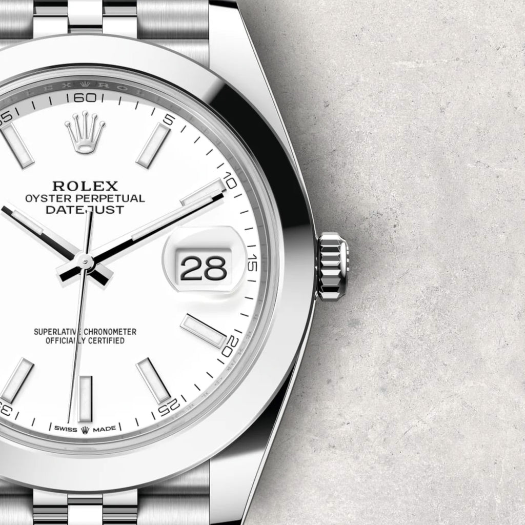 Rolex Datejust 41 126300 Stainless Steel White Dial Jubilee Bracelet Smooth Bezel
