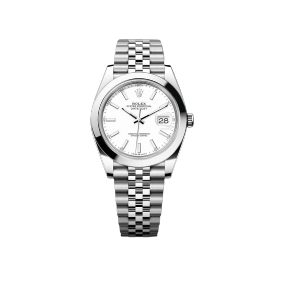 Rolex Datejust 41 126300 Stainless Steel White Dial Jubilee Bracelet Smooth Bezel