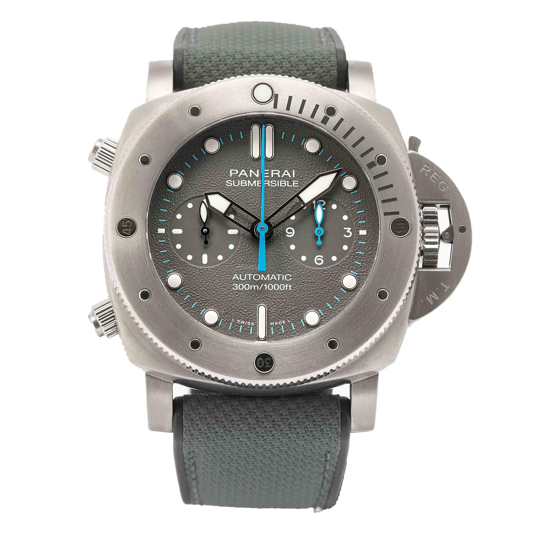 Panerai Submersible Chrono Flyback Jimmy Chin Edition Titanium 47mm Grey Dial Textile Fabric Rubber Strap PAM01207 - BRAND NEW