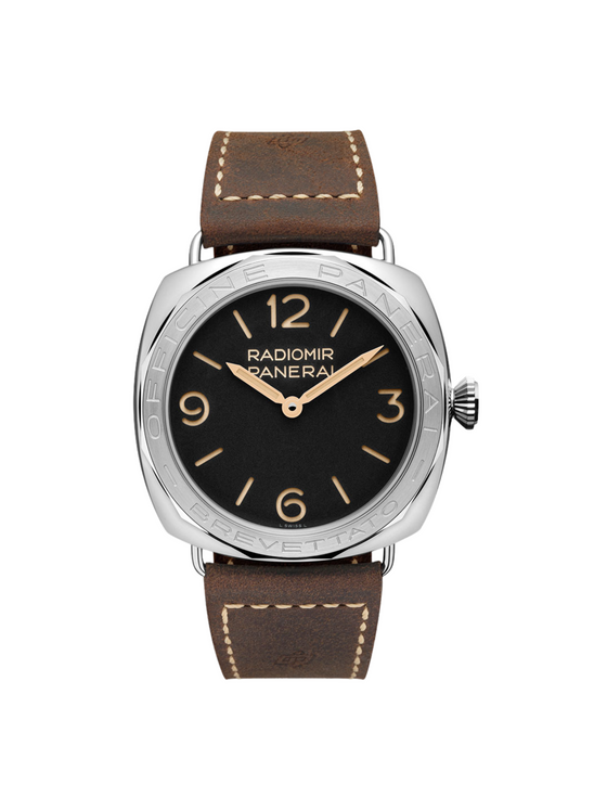Panerai Radiomir 3 Days Acciaio Steel 47mm Black Dial Leather Strap PAM00685 - BRAND NEW